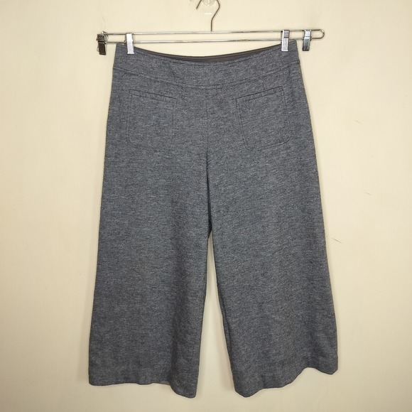 Anthropologie Elevenses Wool Cropped Wide Leg Pants - Picture 2 of 10